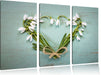 Herz aus Blumen Leinwandbild 3 Teilig