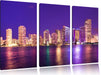 Skyline von Miami Florida Leinwandbild 3 Teilig