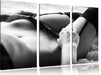 Sexy Frauenkörper mit Dessous Leinwandbild 3 Teilig