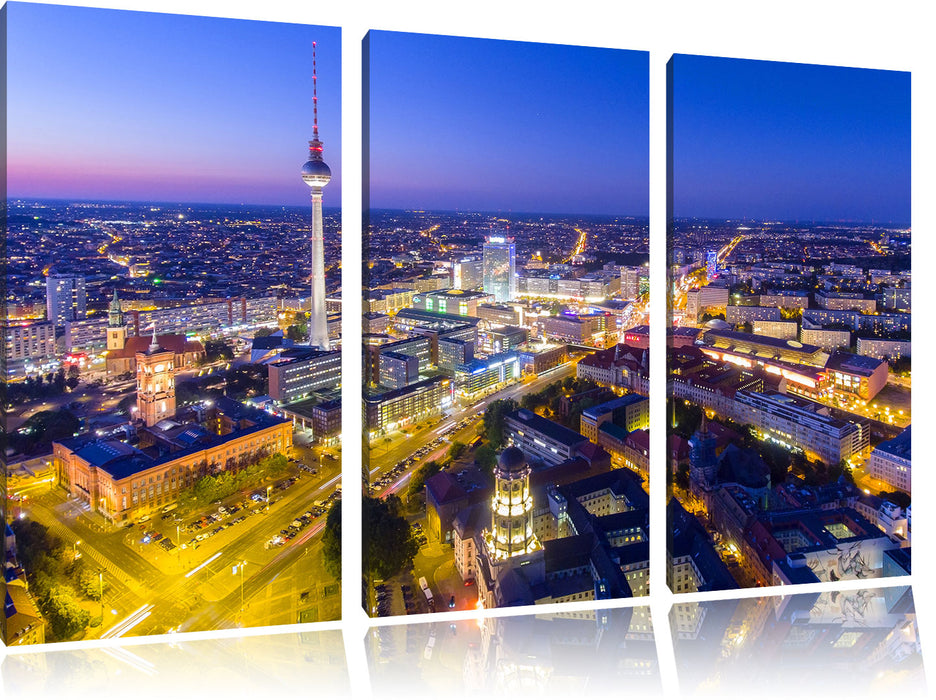 Berlin City Panorama Leinwandbild 3 Teilig