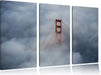 Golden Gate Bridge über den Wolken Leinwandbild 3 Teilig