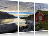 Sonnenaufgang am Fjord Norwegens Leinwandbild 3 Teilig
