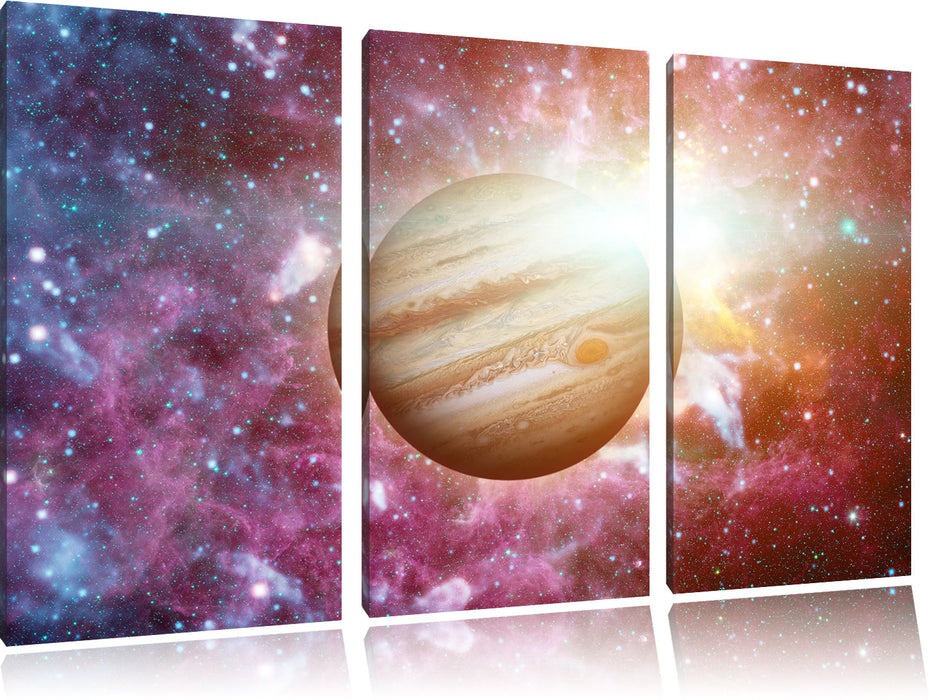 Planet Jupiter im Universum Leinwandbild 3 Teilig