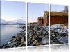 Küste der norwegischen See Tromso Leinwandbild 3 Teilig
