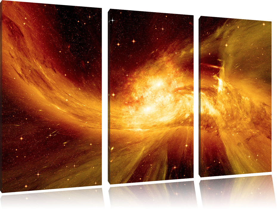 Sternenstaub Gasnebel Galaxie Leinwandbild 3 Teilig