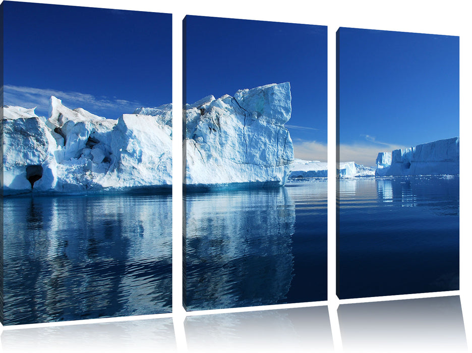 Eisberge Diskobucht Grönland Leinwandbild 3 Teilig