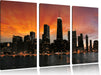 Chicago-Wolkenkratzer-Silhouette Leinwandbild 3 Teilig