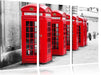 rote Londoner Telefonzellen Leinwandbild 3 Teilig