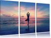 Yoga am Strand Leinwandbild 3 Teilig