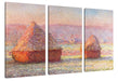Claude Monet - Heuhaufen Leinwanbild 3Teilig