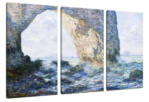 Claude Monet - Das Manneporte bei Etretat Leinwanbild 3Teilig