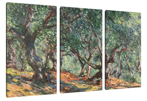 Claude Monet - Die Bodmer Eiche Fontainebleau Leinwanbild 3Teilig