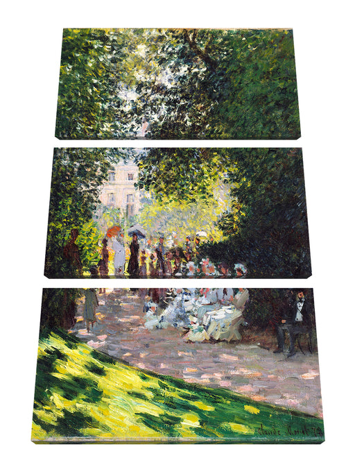 Claude Monet - Der Park Monceau Leinwanbild 3Teilig