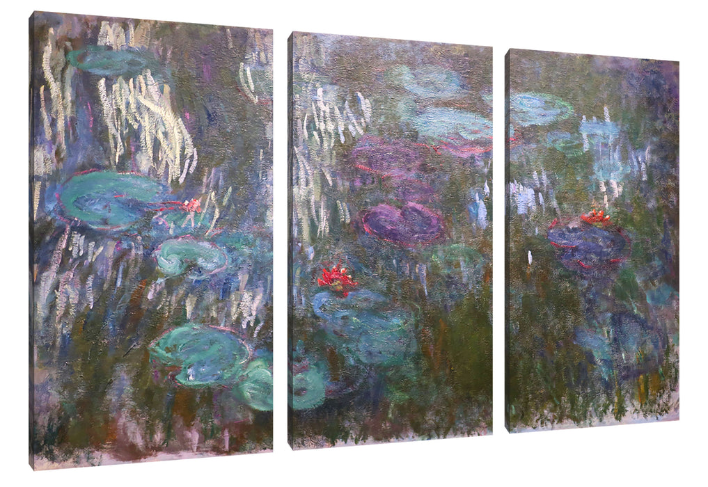 Claude Monet - Seerosen III Leinwanbild 3Teilig