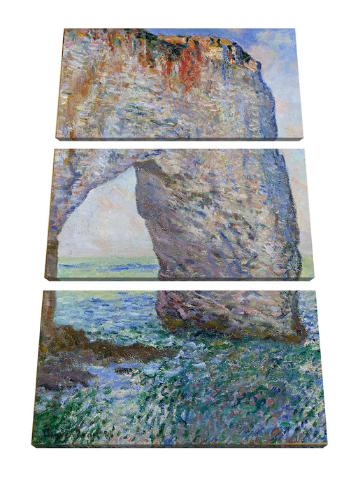 Claude Monet - Die Manneporte bei Étretat Leinwanbild 3Teilig