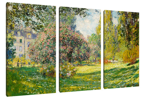 Claude Monet - Landschaft am Park Monceau Leinwanbild 3Teilig