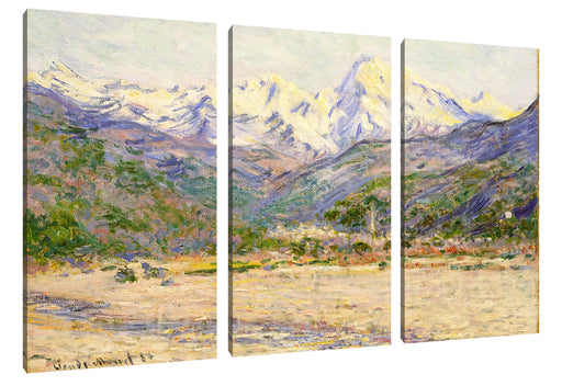 Claude Monet - Das Tal der Nervia Leinwanbild 3Teilig
