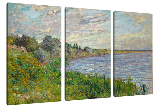 Claude Monet - Die Seine bei Vétheuil Leinwanbild 3Teilig