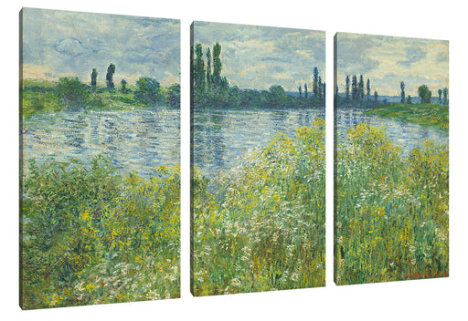 Claude Monet - Île aux Fleurs bei Vétheuil Leinwanbild 3Teilig