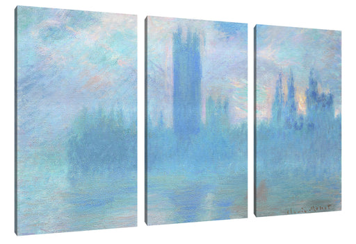 Claude Monet - Das Parlament von London Leinwanbild 3Teilig