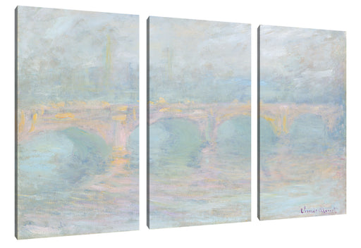 Claude Monet - Waterloo Brücke Leinwanbild 3Teilig
