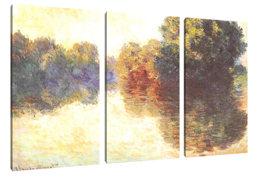 Claude Monet - Die Seine bei Giverny Leinwanbild 3Teilig