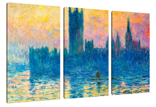 Claude Monet - The Houses of Parliament Leinwanbild 3Teilig