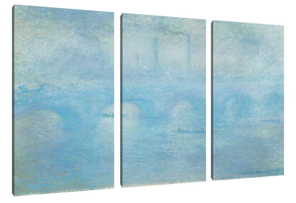 Claude Monet - Waterloo Brücke in London Leinwanbild 3Teilig