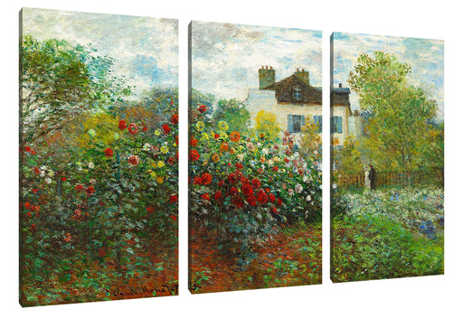Claude Monet - Des Künstlers Garten in ArgenteuilEi Leinwanbild 3Teilig