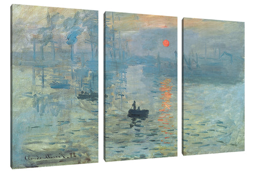 Claude Monet - Impression Sonnenaufgang Leinwanbild 3Teilig