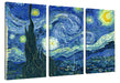Vincent Van Gogh - Die Sternennacht Leinwanbild 3Teilig