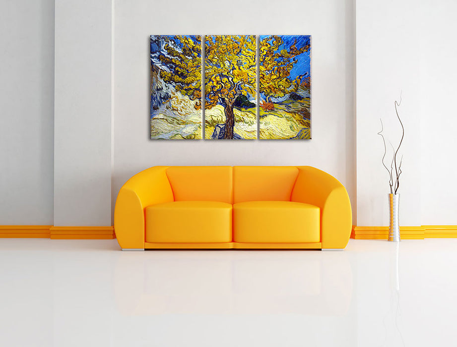 Vincent Van Gogh - Maulbeerbaum Leinwandbild im Wohnzimmer 3Teilig
