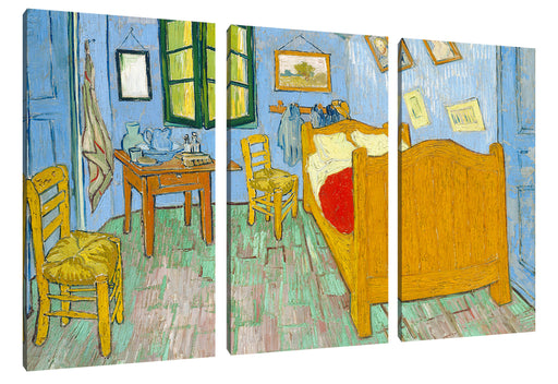 Vincent Van Gogh - Das Schlafzimmer - zweite Version Leinwanbild 3Teilig