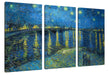 Vincent Van Gogh - Sternennacht über die Rhône Leinwanbild 3Teilig