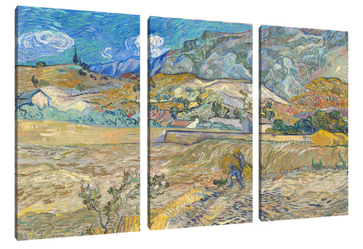 Vincent Van Gogh - Weizenfeld mit Bauer Leinwanbild 3Teilig