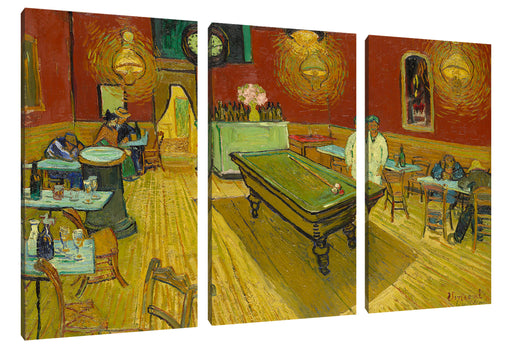Vincent Van Gogh - Das Nachtcafé in Arles Leinwanbild 3Teilig