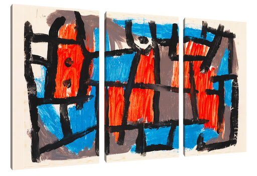 Paul Klee - Die Stunden vor der Nacht Leinwanbild 3Teilig