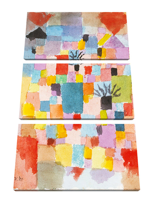 Paul Klee - Südliche Gärten Leinwanbild 3Teilig