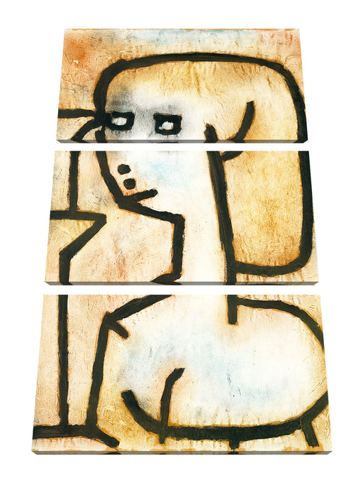 Paul Klee - Mädchen in Trauer Leinwanbild 3Teilig