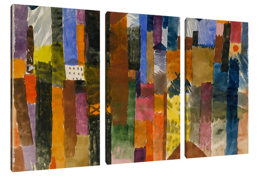 Paul Klee - Vor der Stadt Leinwanbild 3Teilig