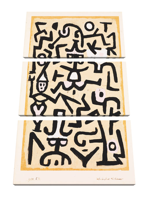 Paul Klee - Das Flugblatt des Komödianten Leinwanbild 3Teilig