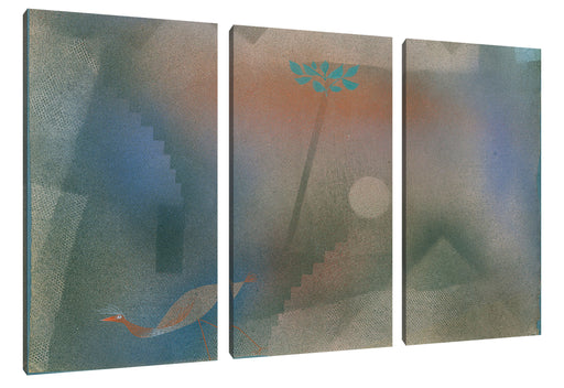 Paul Klee - Abwandernder Vogel Leinwanbild 3Teilig