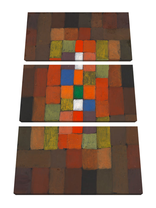 Paul Klee - Statisch-Dynamische Steigerung Leinwanbild 3Teilig