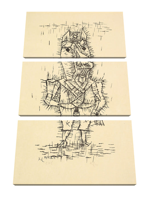Paul Klee - Ass Esel Leinwanbild 3Teilig