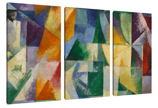 Robert Delaunay - Gleichzeitig geöffnete Fenster Leinwanbild 3Teilig