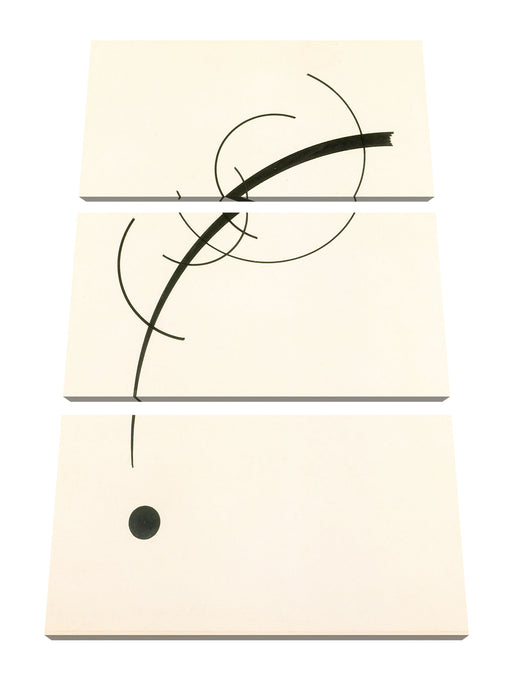 Wassily Kandinsky - Freie Kurve zum Punkt Leinwanbild 3Teilig