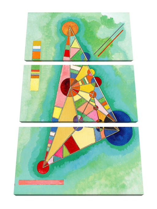 Wassily Kandinsky - Bunt im Dreieck Leinwanbild 3Teilig