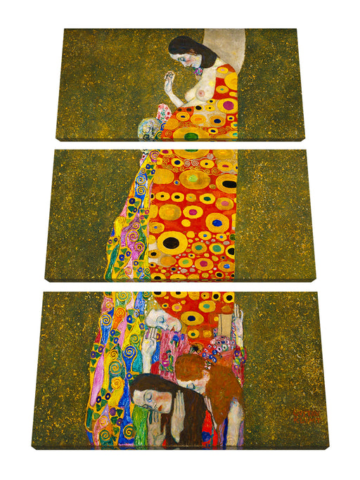 Gustav Klimt - Hoffnung II Leinwanbild 3Teilig