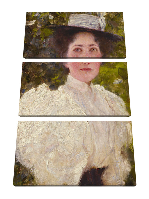 Gustav Klimt - Mädchen im Grünen Leinwanbild 3Teilig