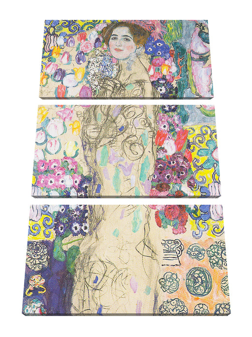 Gustav Klimt - Ria Munk III Leinwanbild 3Teilig
